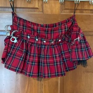 Red Plaid Women's Skirt